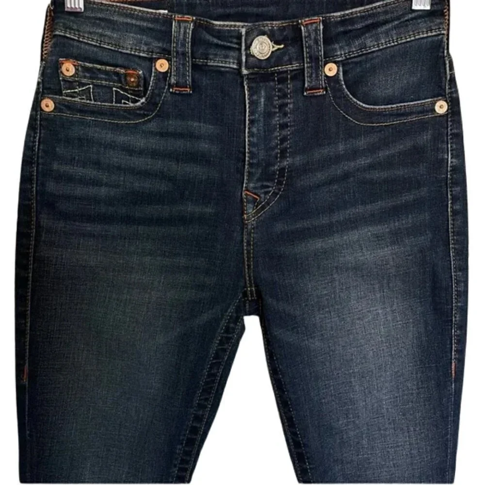 True Religion Halle High Rise Super Skinny Women's Dark Blue Jeans Size 27 - Picture 3 of 11